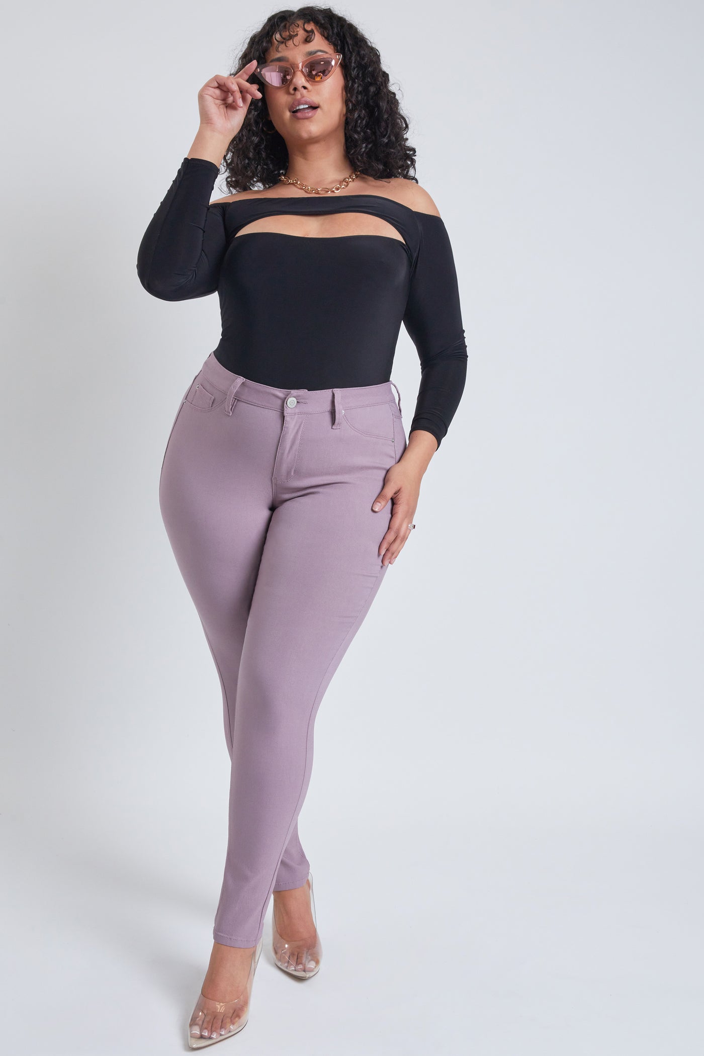 Plus Size Women's Hyperstretch Forever Color Pants - Pastels
