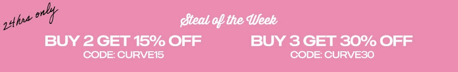 Promotional banner with discount offers on a pink background