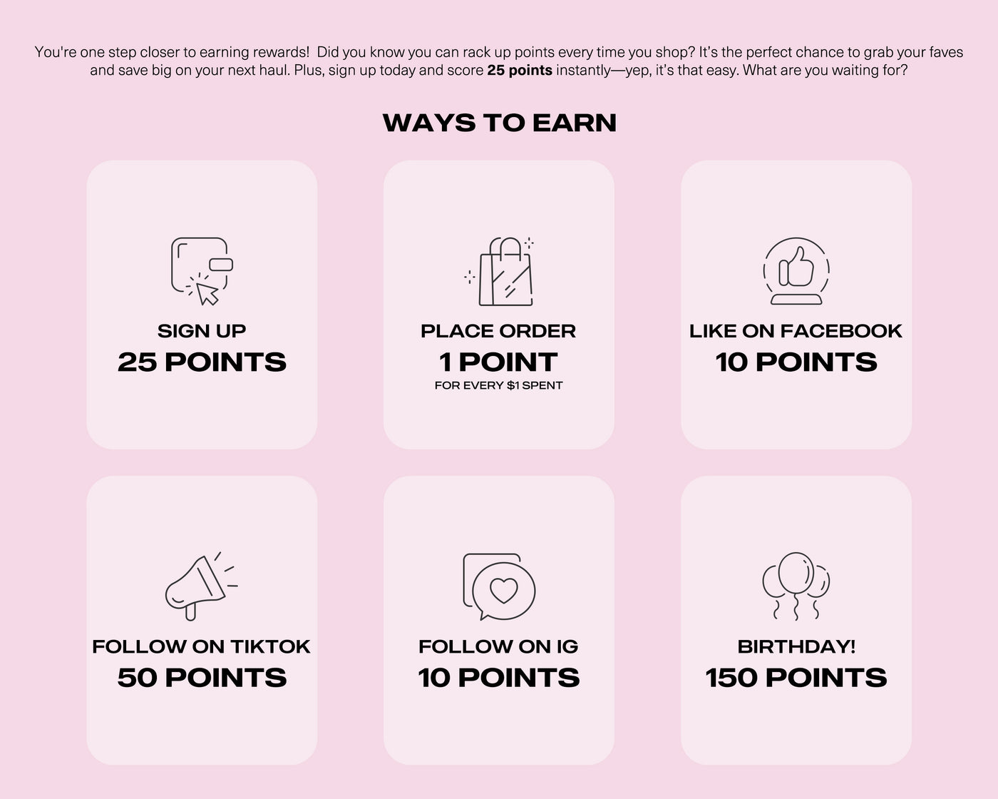 Rewards Page Ways to Earn Graphic