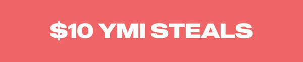 Red background with white text '$10 YMI STEALS'