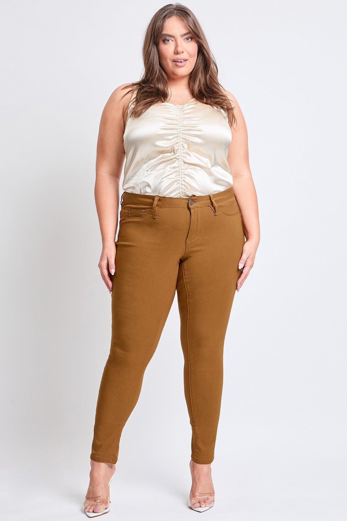 Plus Size Women's Hyperstretch Forever Color Skinny Pants - Warm Tones