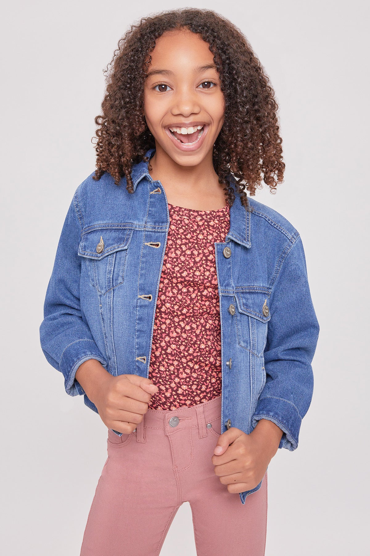 Girls Basic Oversized Denim Jacket