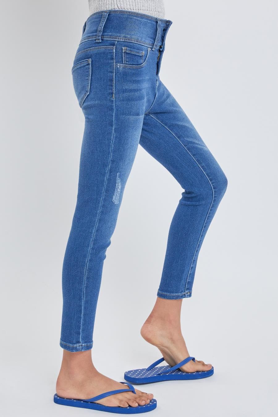 Girls 3 Button Skinny Jeans