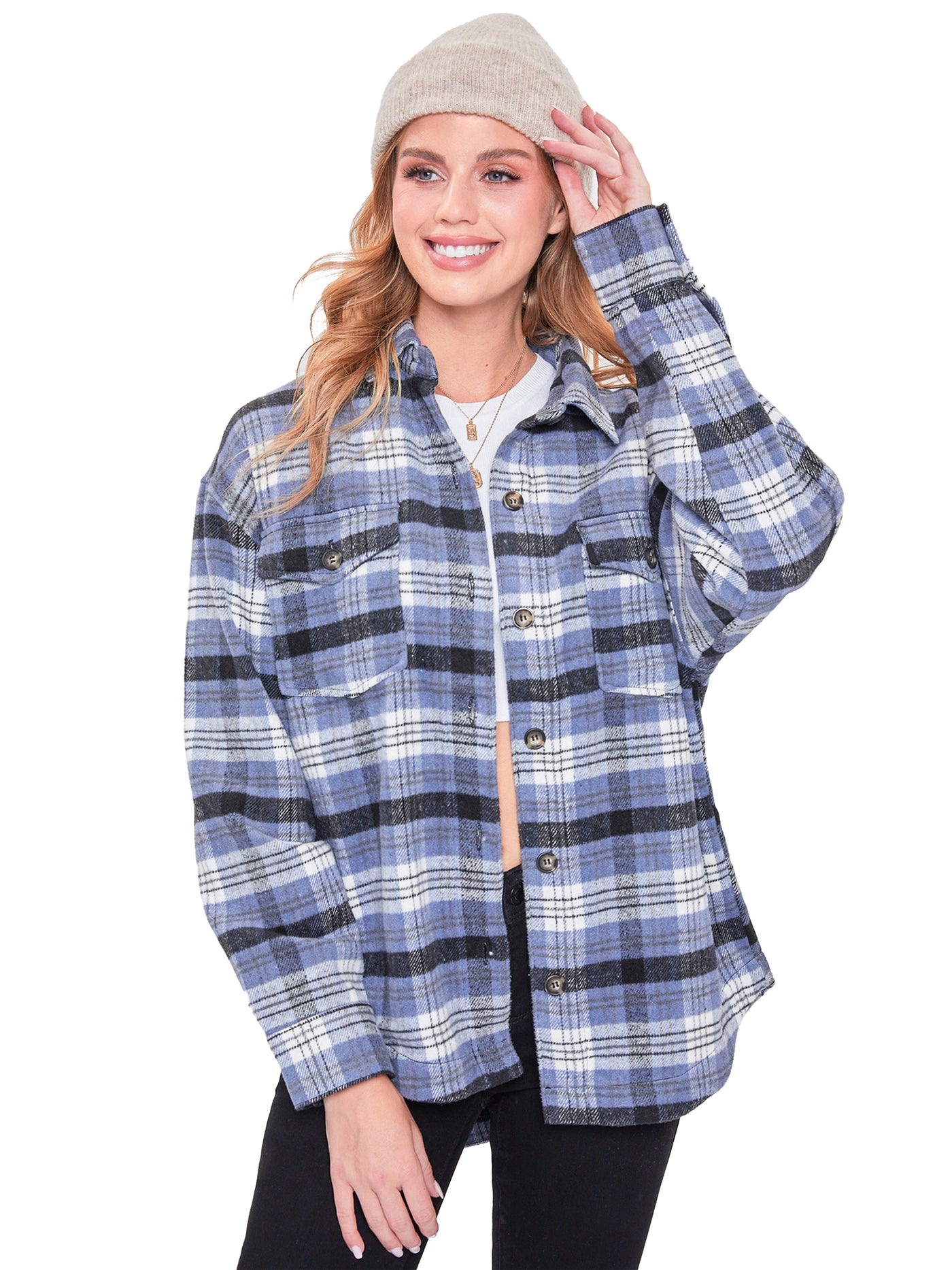 Women's Oversized Plaid Flannel Shacket