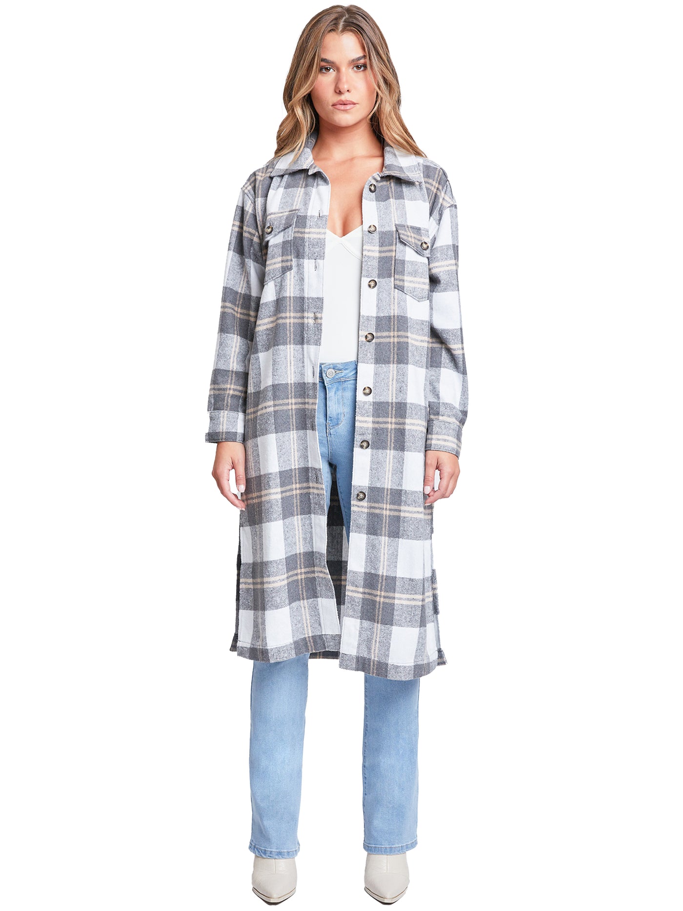 Duster Grey Plaid