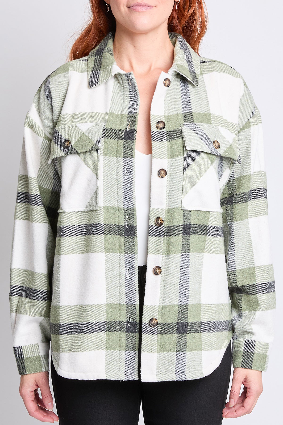 Olive Cream Plaid