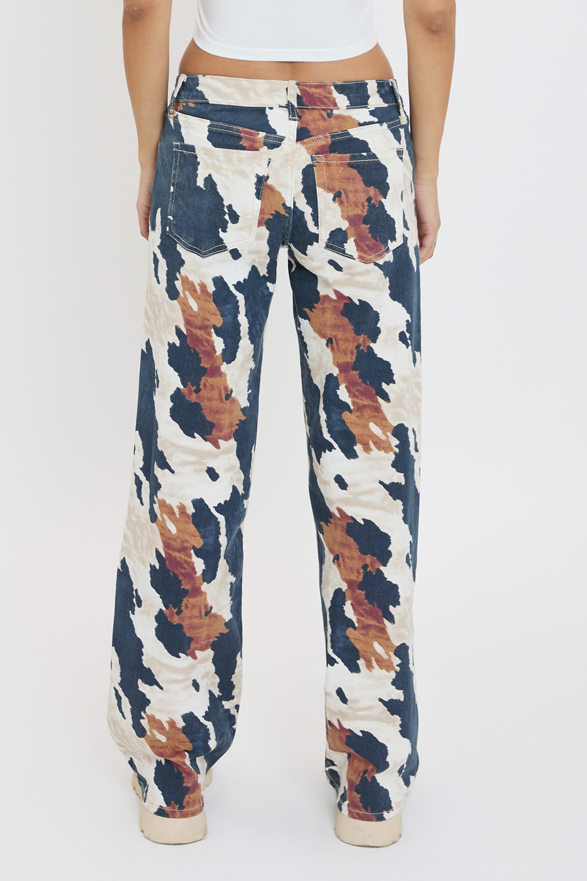 Women's Britney Printed Low Rise Wide Leg Jeans