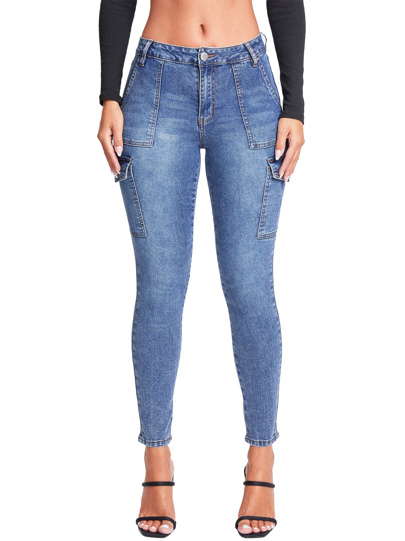 Women's High Rise Skinny Cargo Jeans