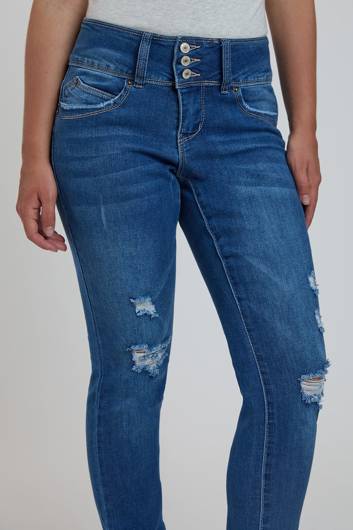 Women's Petite WannaBettaButt 3 Button Skinny Ankle Sustainable Jean