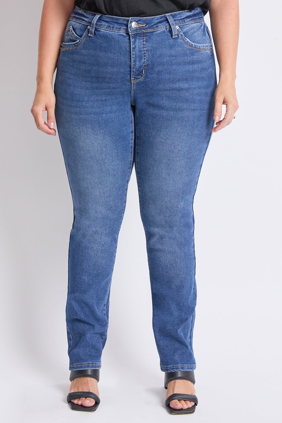 Women's High Rise Curve Confidence WannaBettaButt Straight Leg Jeans