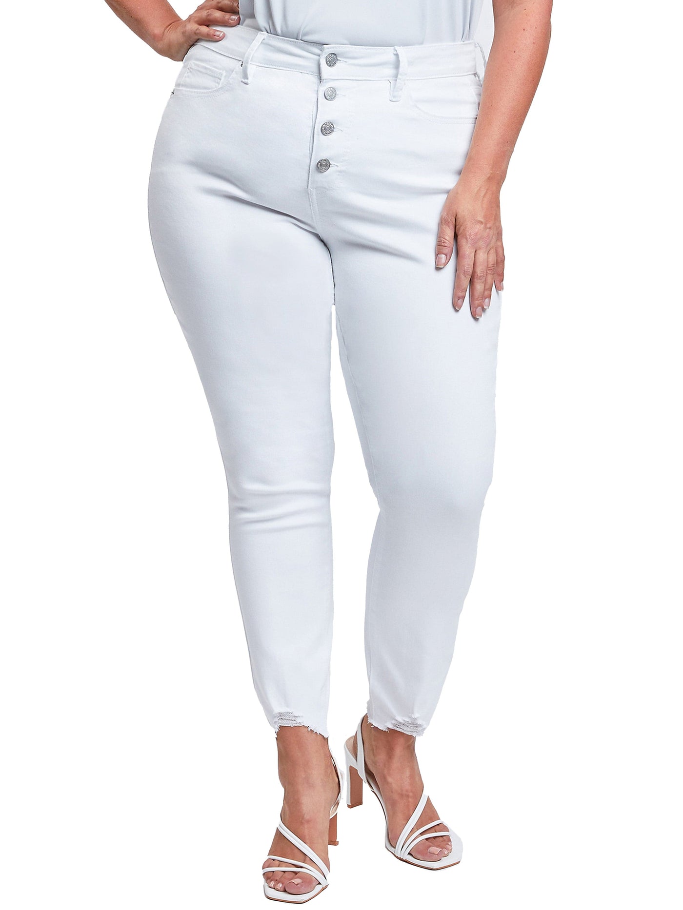Women's Plus Size Sustainable Button Fly Skinny Jeans
