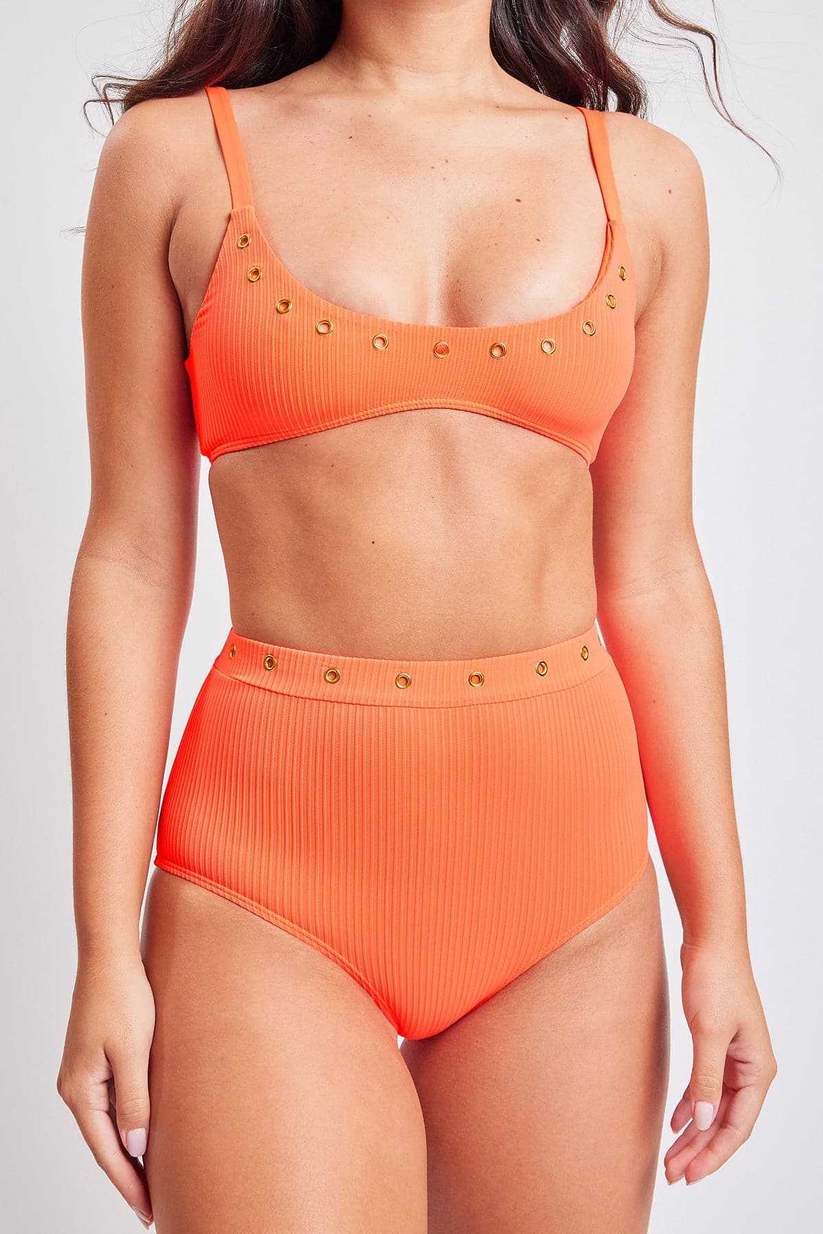 Life’s A Beach Grommet Trim Bralette Bikini