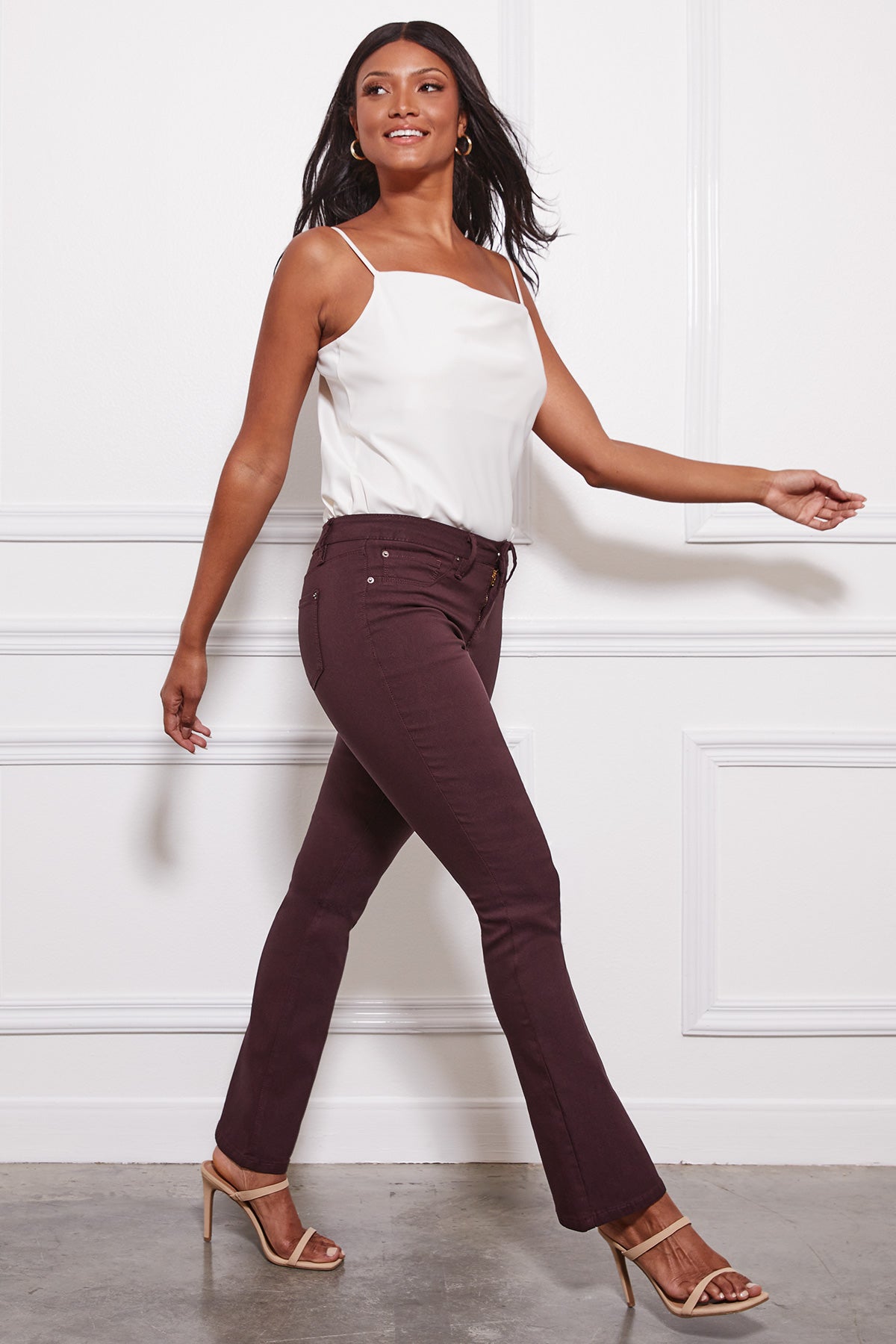 Women's Hyperstretch Bootcut Pants, Dark Berry