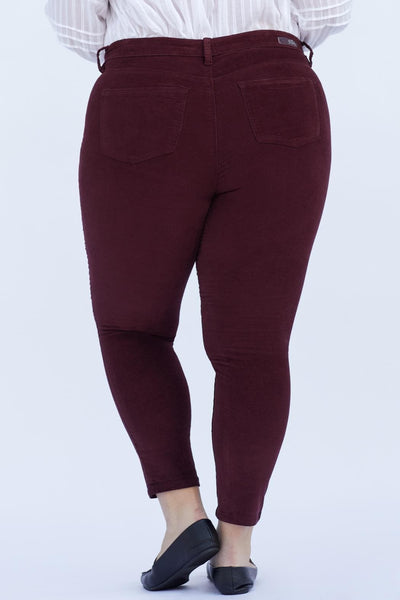 Women Plus Size Hide Your Muffin Top High Rise Corduroy Skinny Pant Xp796595