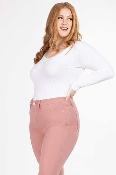 Women Plus Size Hide Your Muffin Top Hyperstretch High Rise Skinny Xp796531