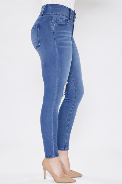 Women 3 Button Signature Slim Stretch High Rise Skinny Jeans Wp60741