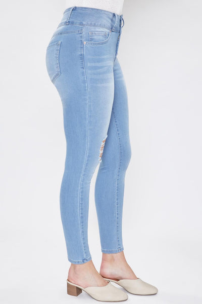 Women 3 Button Signature Slim Stretch High Rise Skinny Jeans Wp60741
