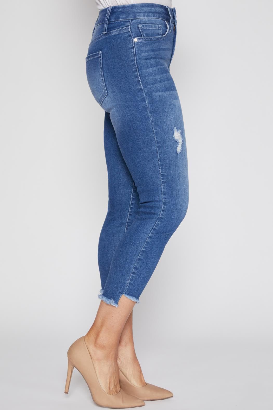 Women Petite Curvy Fit Slanted Ankle Jean Made With Recycled Fibers Pp47951N