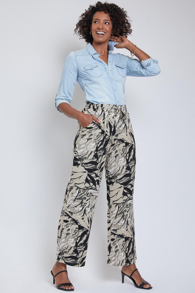 Women Drawstring Wide Straight Pant With Tie Wp715R1