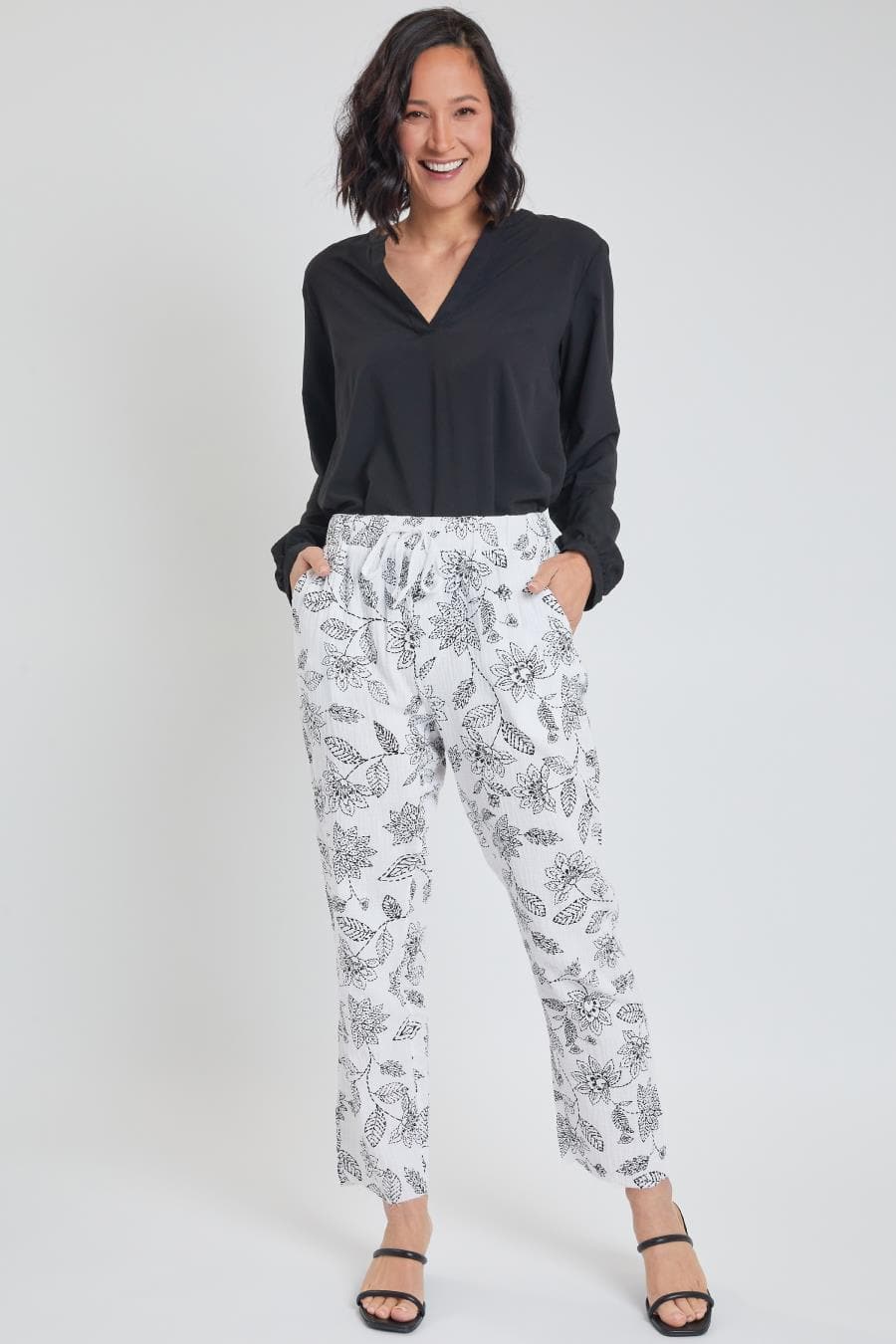 Women Double Gauze Relaxed Fit Cropped Pant With Frayed Hem Wf1196Dg