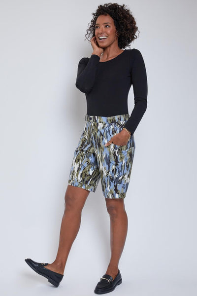 Women Wide Leg Bermuda Shorts With Big Pockets Wm1090P1