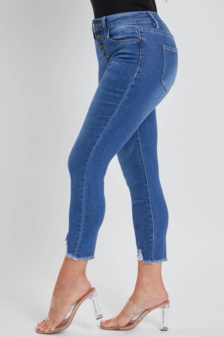 Women Petite 4 Button Skinny Ankle Jean With Recycled Fibers Pp86751N