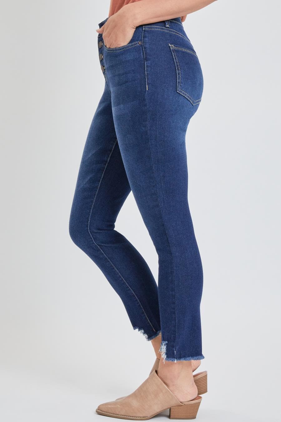 Women Exposed 4 Button Skinny Ankle Jean With Recycled Fabric Wp86751N