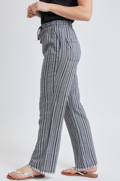 Women High Rise Linen Blend Wide Leg Pants Wp1081Ln