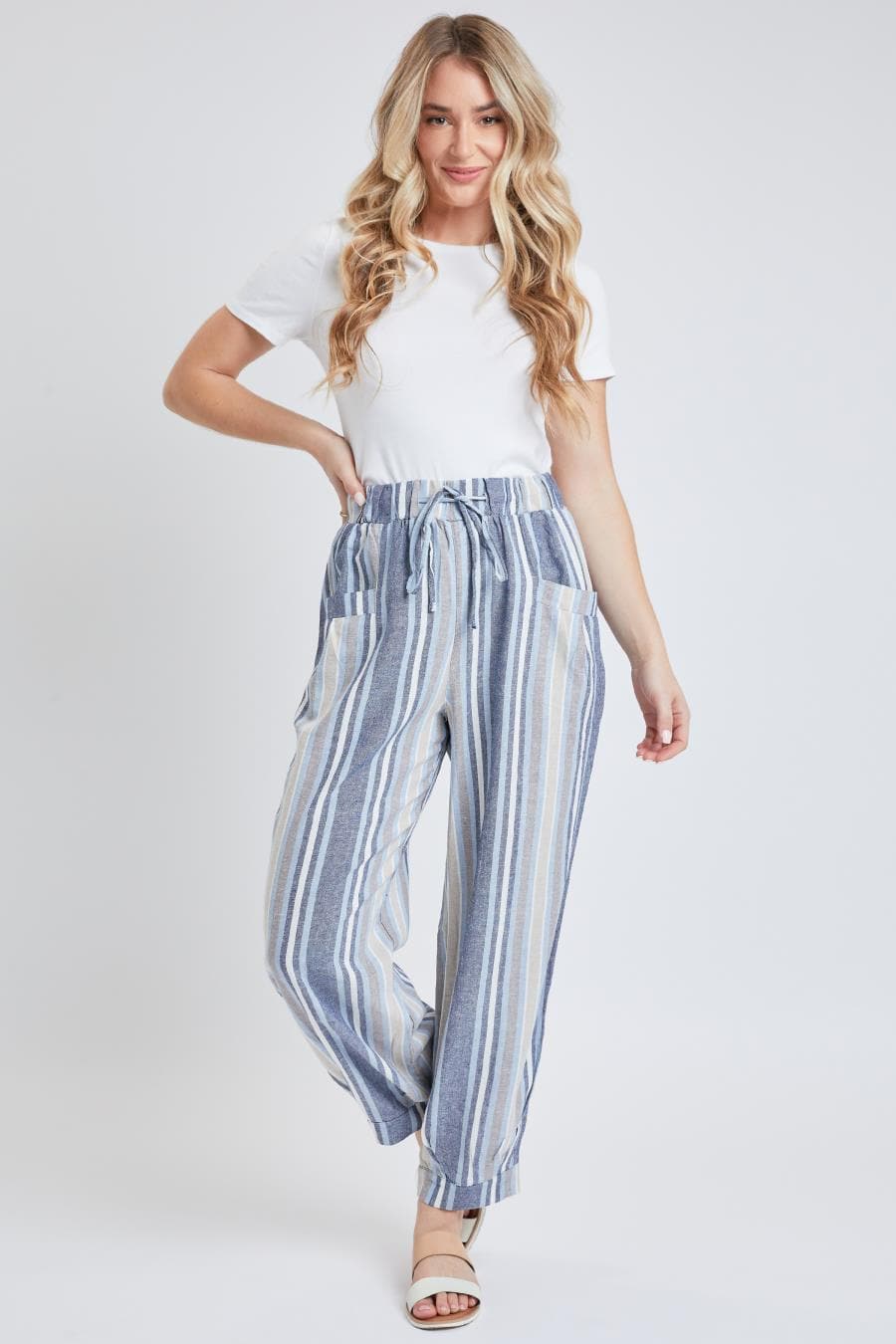 Women's Linen Joggers With Banded Hem