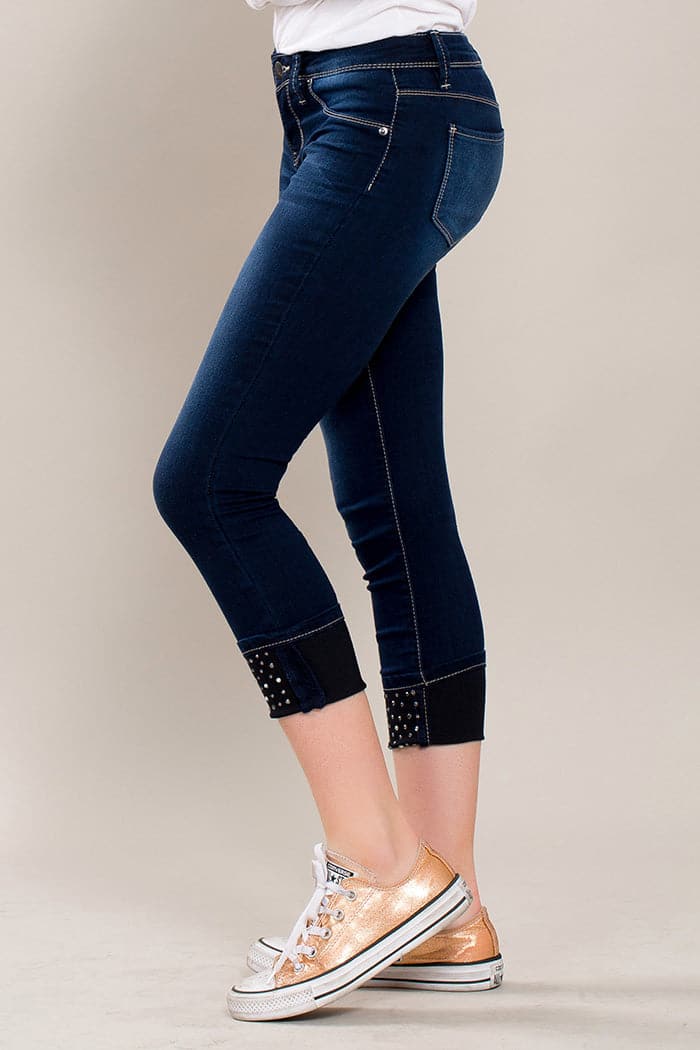 Girls Skinny Jean With Studded Mega Cuff Gp211144
