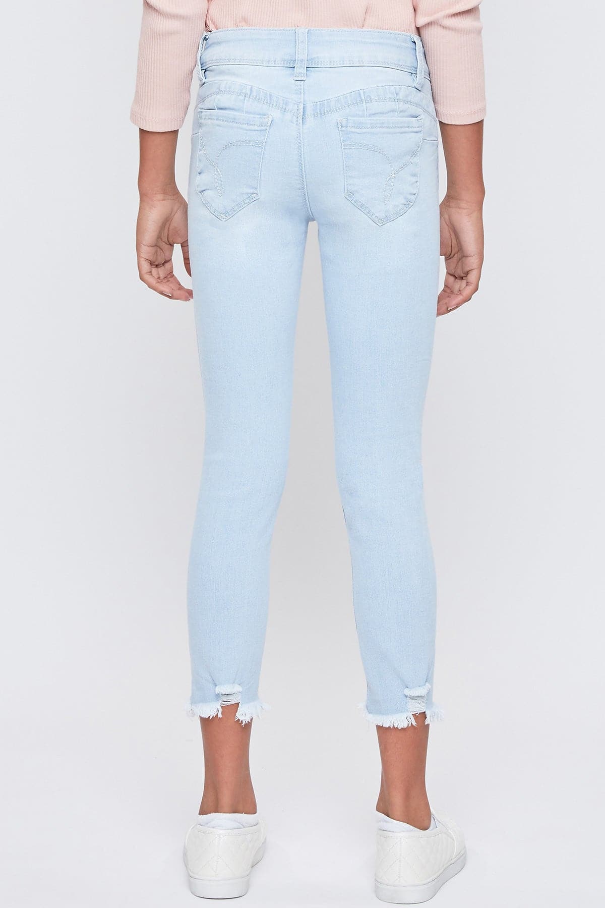 Girls WannaBettaFit Ankle Jeans With Dogbite Hem