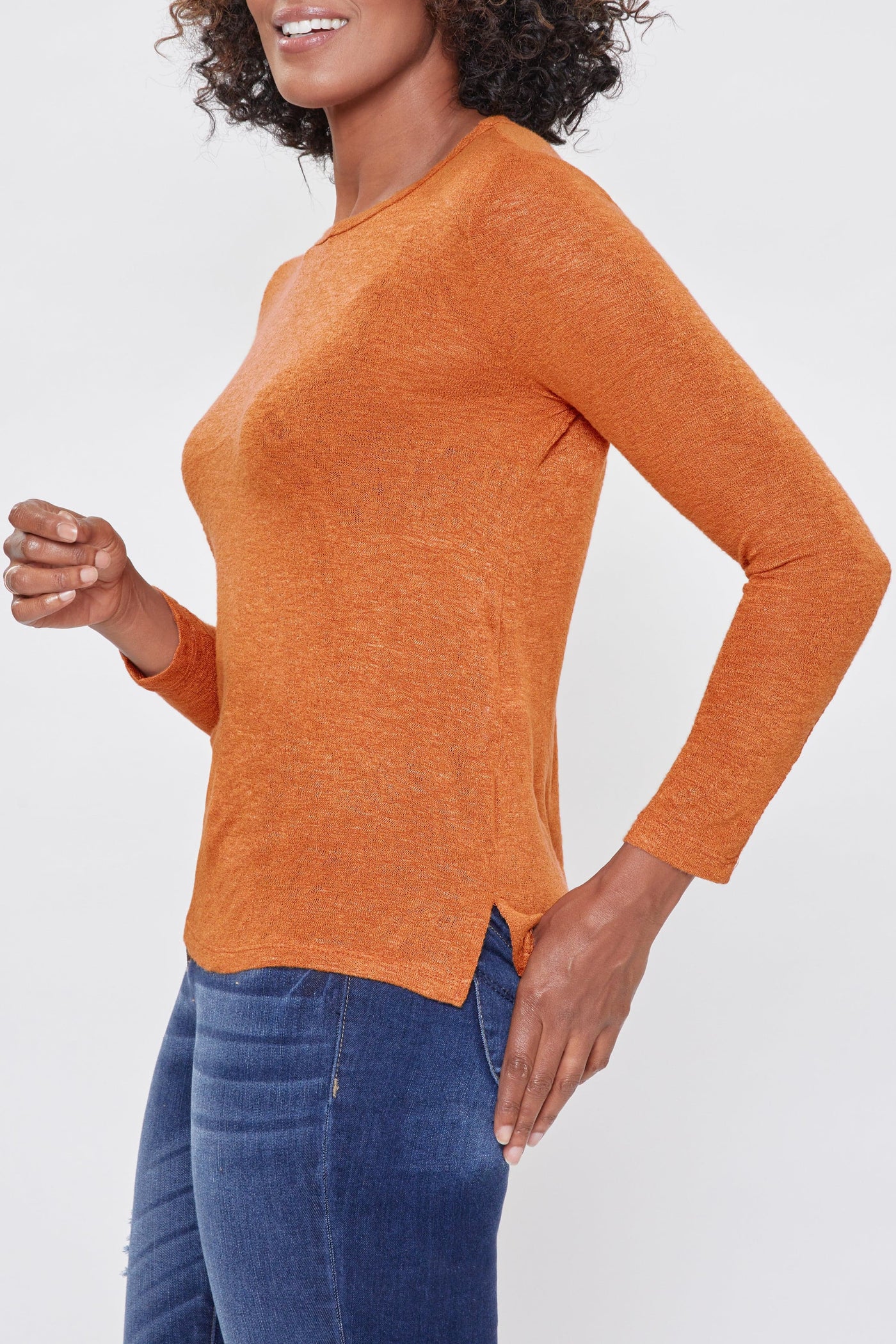 Women's Textured And Cozy Long Sleeve Tee Deal-Sale