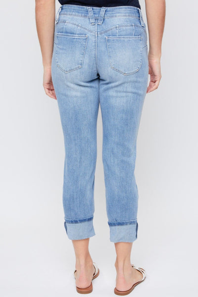 Women's Petite WannaBettaButt Mid Rise Mega Cuff Jeans