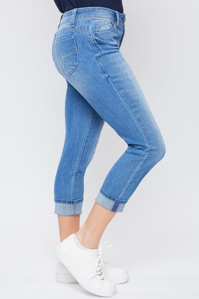 Women's Petite WannaBettaButt Mega Cuff Ankle Jeans