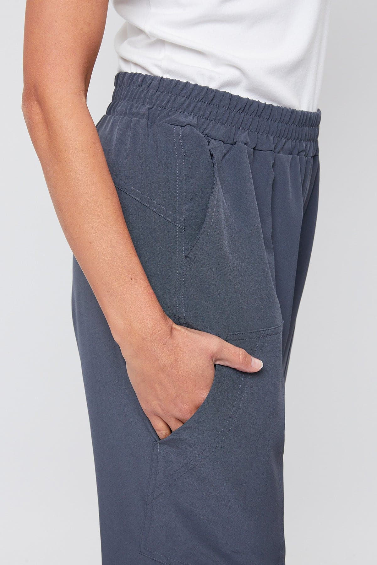 Women's Pull-On Capris With Big Pocket Detail-Sale
