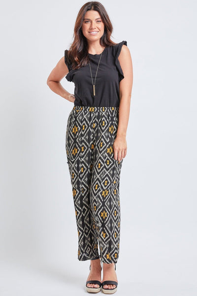 Pull On Relaxed Rise Pant With Drapey Pocket Detail Tapered Leg