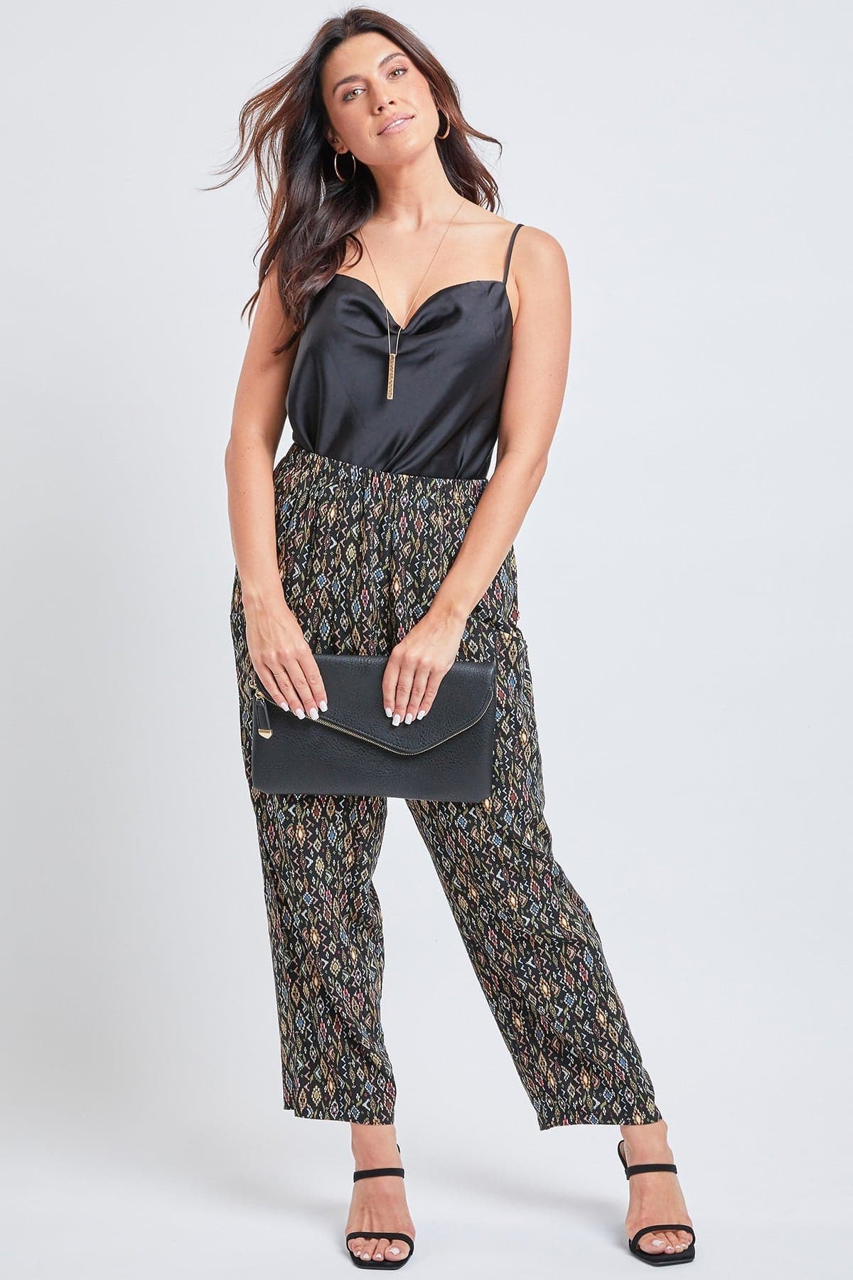 Pull On Relaxed Rise Pant With Drapey Pocket Detail Tapered Leg 1
