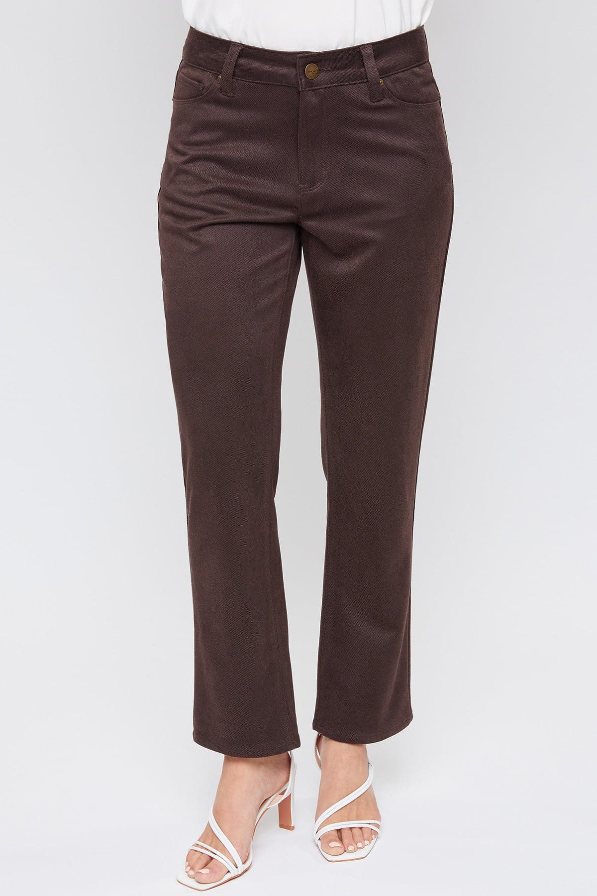 Women's Sueded Twill Comfort Stretch Straight Leg Pant