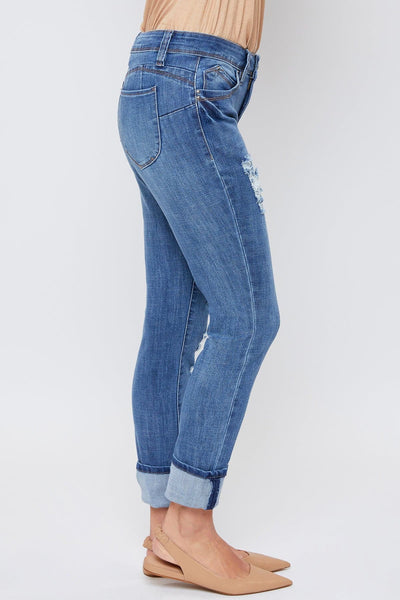 Women's WannaBettaButt Mid Rise  Mega Cuff Skinny Sustainable Jean