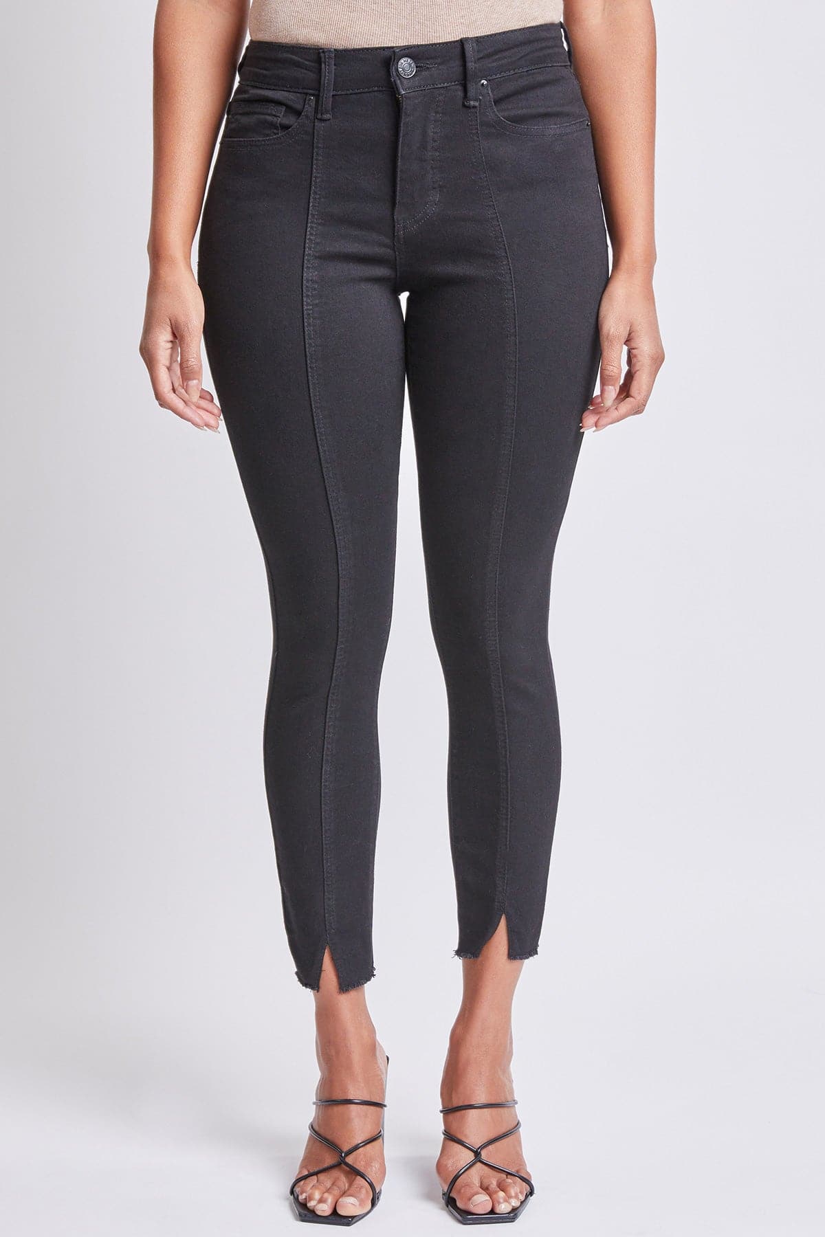 Women's High Rise Skinny Jean With Front Seam and Slit Detail Lifestyle Collection