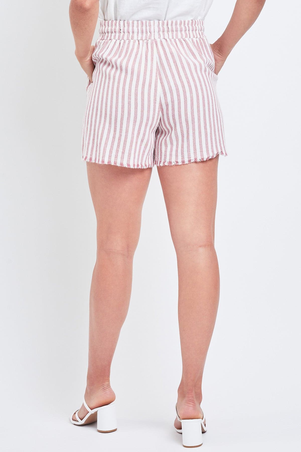 Women's Linen Lounge Shorts with Frayed Hem Lifestyle Collection