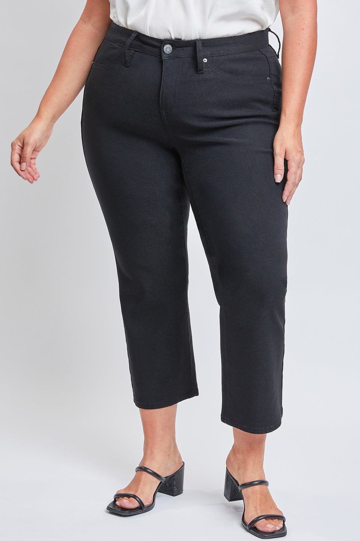 Women's Plus Size Hyperstretch High Rise Cropped Wide Leg Flood Pants