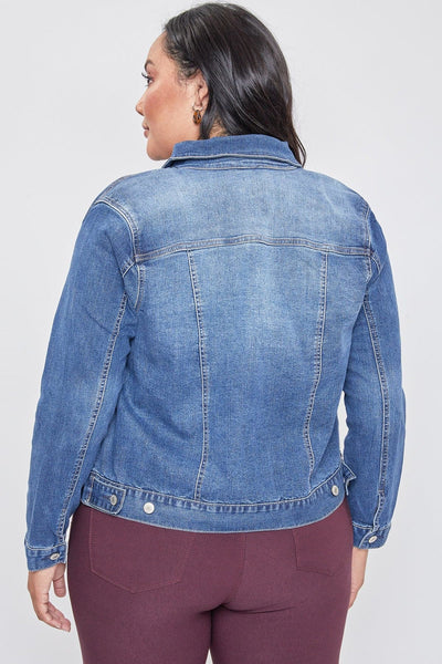 Women's Plus Size Cropped Denim Jacket