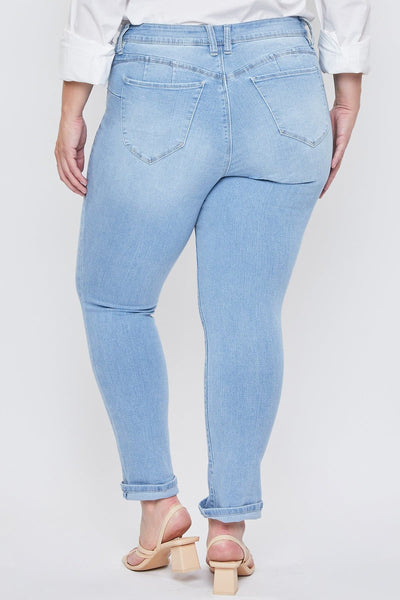 Women's Plus Size WannaBettaButt Mid Rise Mega Cuff Ankle Jeans