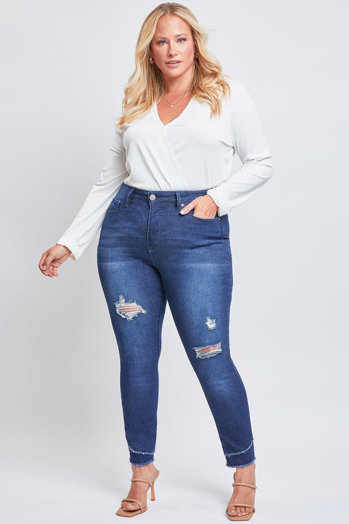 Women's Plus Size Sustainable High Rise Skinny Ankle Jeans