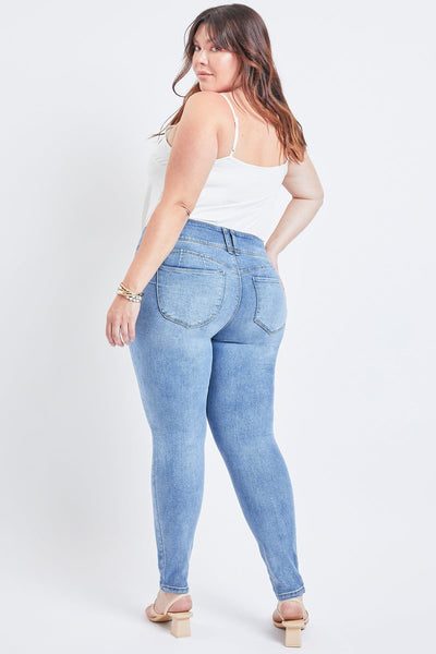 Women Plus Size Wannabettabutt 3 Button Lycra Jean Made With Recycled Fibers Xp998651N