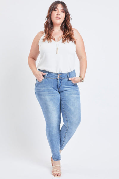 Women Plus Size Wannabettabutt 3 Button Lycra Jean Made With Recycled Fibers Xp998651N
