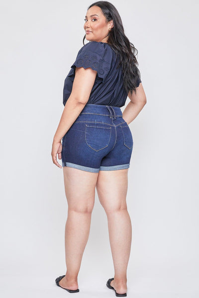 Women's Plus Size Sustainable WannaBettaButt Mid Rise Cuffed Shorts